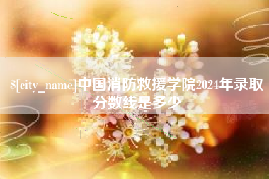 鹤岗中国消防救援学院2024年录取分数线是多少