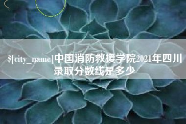 鹤岗中国消防救援学院2021年四川录取分数线是多少