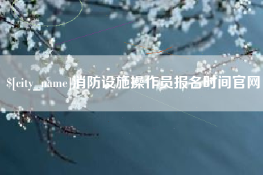 鹤岗消防设施操作员报名时间官网