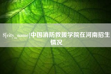 鹤岗中国消防救援学院在河南招生情况