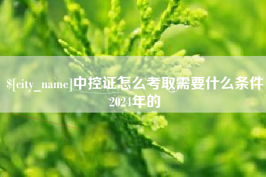 鹤岗中控证怎么考取需要什么条件2024年的